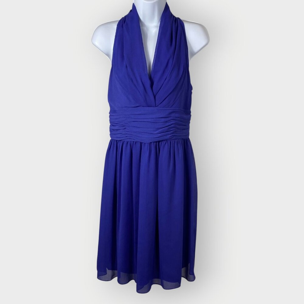 NEW Andrew Marc NY Cocktail Dress | 6 | Blue Violet Chiffon | Holiday Party